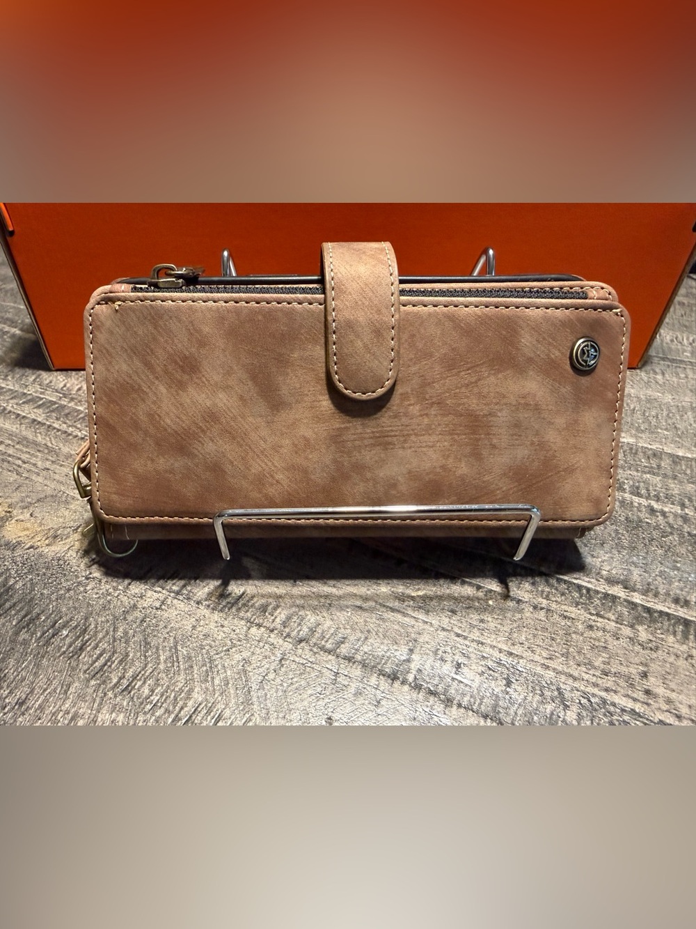 CaseMe Multifunctional Leather iPhone soft Matte Brown Wallet Clutch